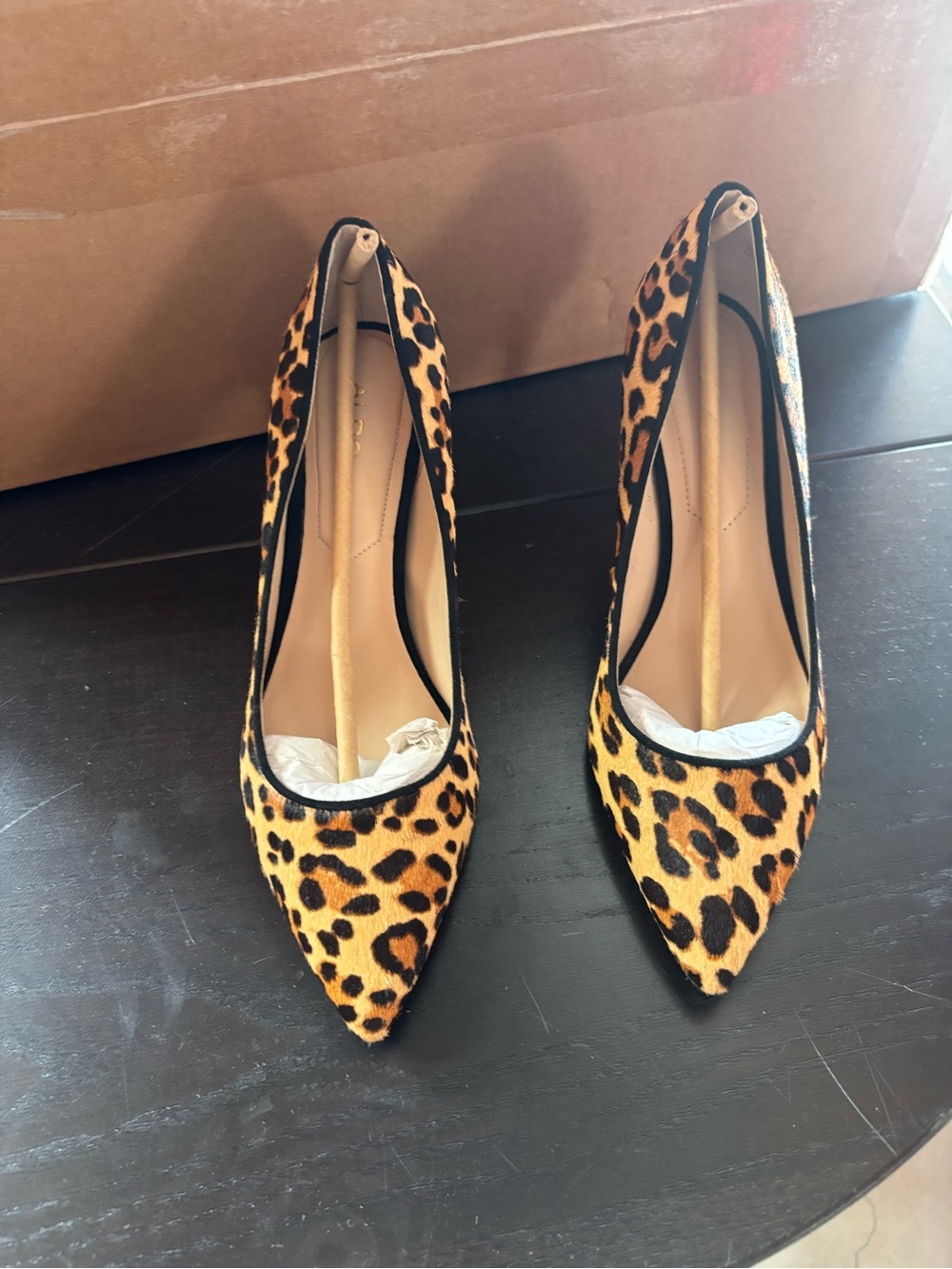 Leopard Print Pointed Toe Pumps - Women